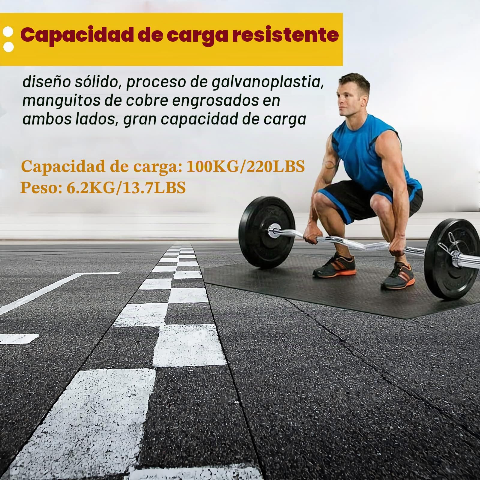 tonchean Barra curva EZ de 47 pulgadas/34 pulgadas para discos de peso de 2 pulgadas/1 pulgada, barra de pesas de acero para levantamiento de pesas, barra de tríceps con 2 collares de resorte para