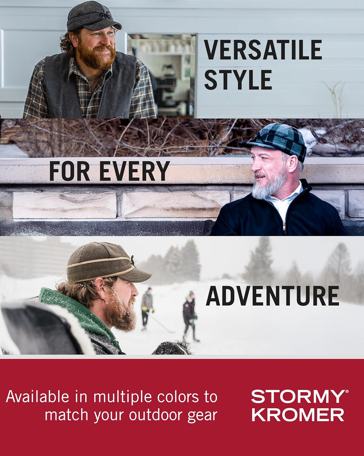 Stormy Kromer The Original Cap, Wool Blend Hat, Warm Winter Outdoor Cap with Flannel Lining, Earflaps, for Men and Women