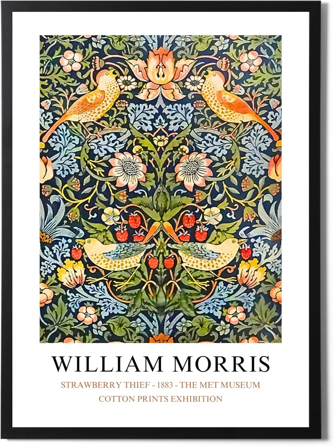 Waeta Rnvzx William Morris Print Strawberry Thief Poster Vintage Floral Wall Art 40x60cm No Frame