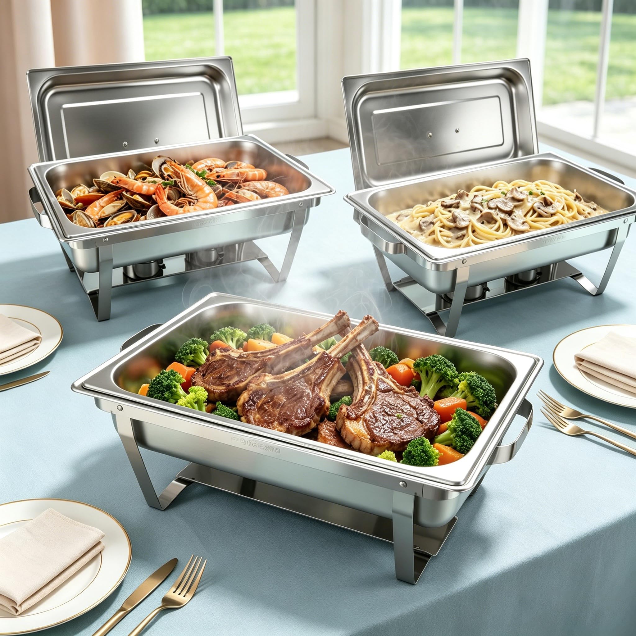 Photo 1 of Perossia 3-Pack Chafing Dish Buffet Set