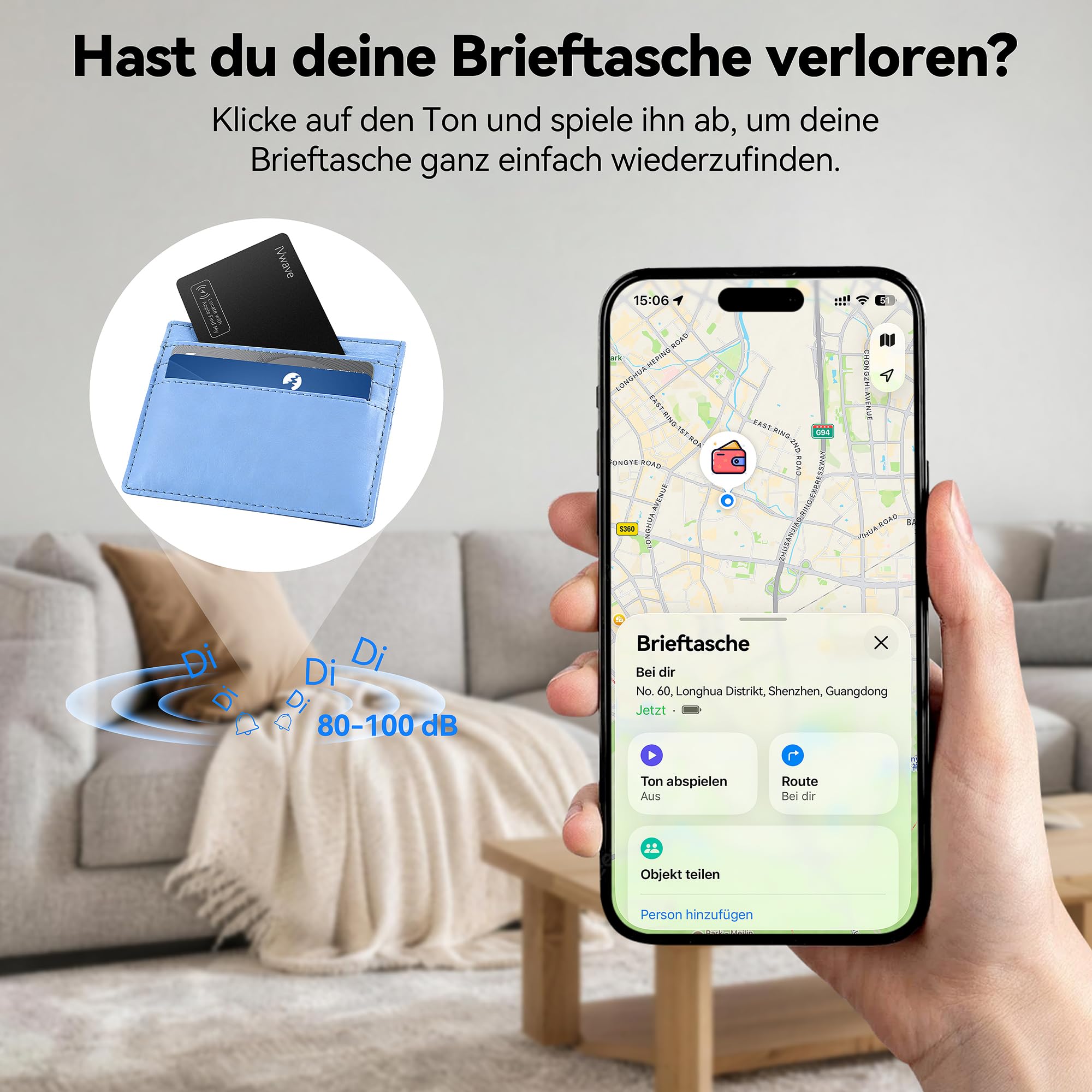 2 tarjetas de rastreador compatibles con Apple ¿Dónde está? Aplicación