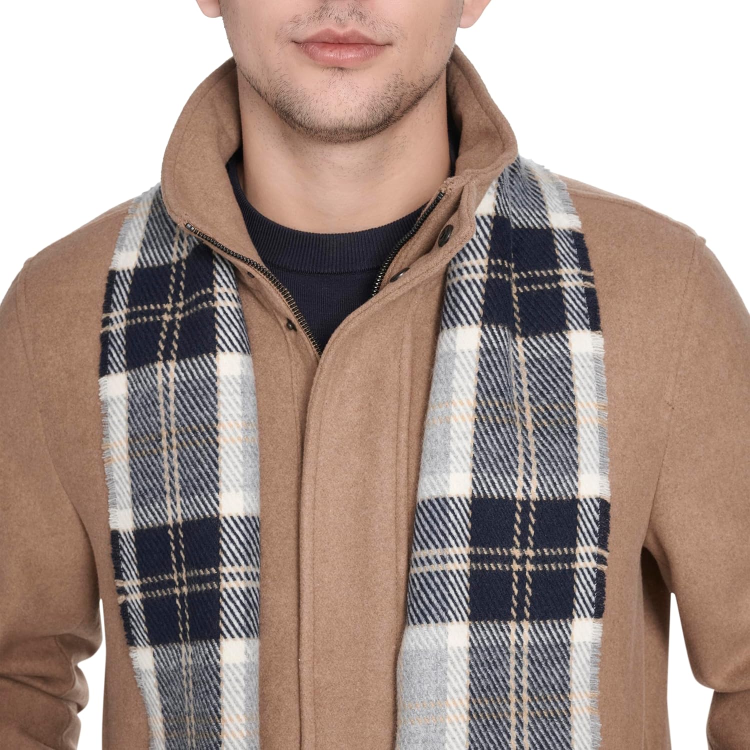 DOCKERS Men's Wool Melton Two Pocket Full Length Duffle Coat