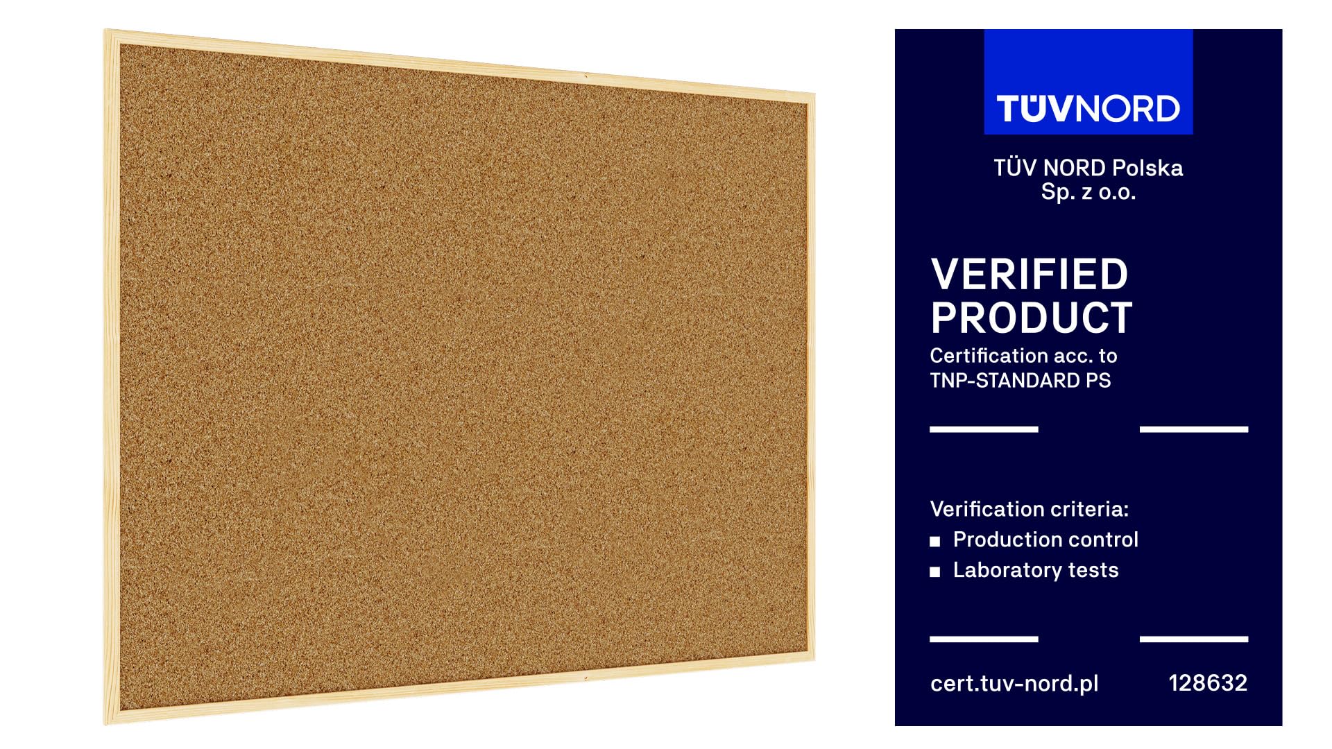 ALLboards Lavagna in Sughero con Cornice in Legno 120x90cm, Bacheca Sughero per Puntine Spille Memoboard