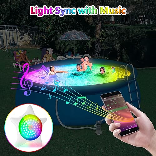 Miniatura 3 de Luces LED de piscina para piscina sobre el suelo - Luces LED sumergibles Ip68 impermeable cambio de color luz con control remoto de aplicación, 15 W