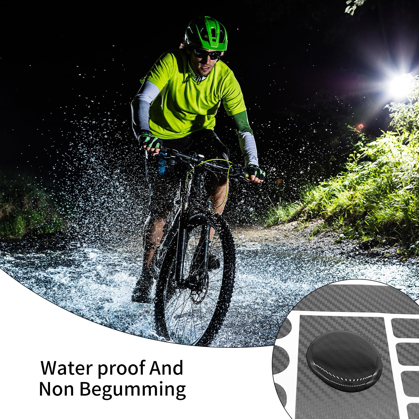 3 Adesivi Protezione Telaio Bici In PVC - Stampa Carbonio, Anti Graffi - Foto 5