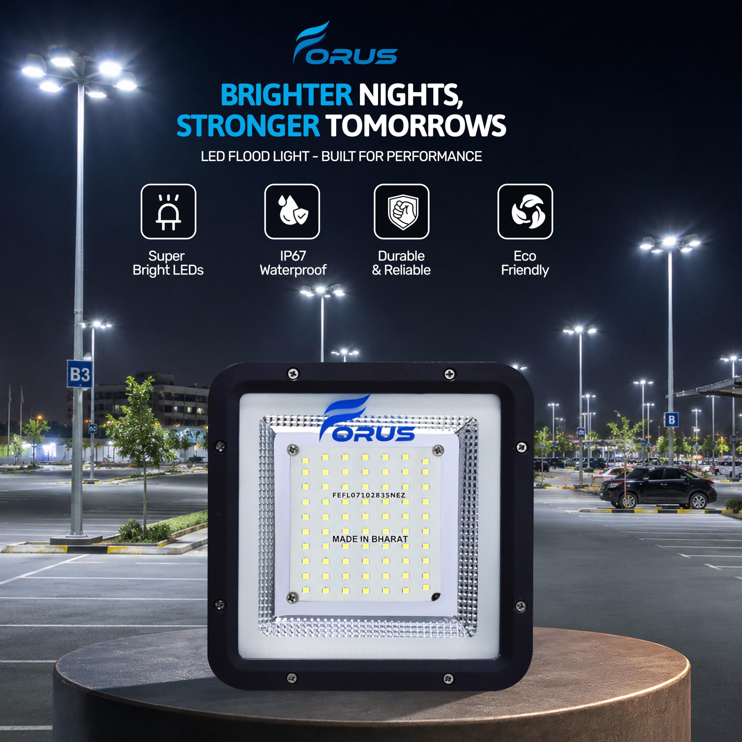 Forus 50W LED Flood Light - Waterproof & Bright -2