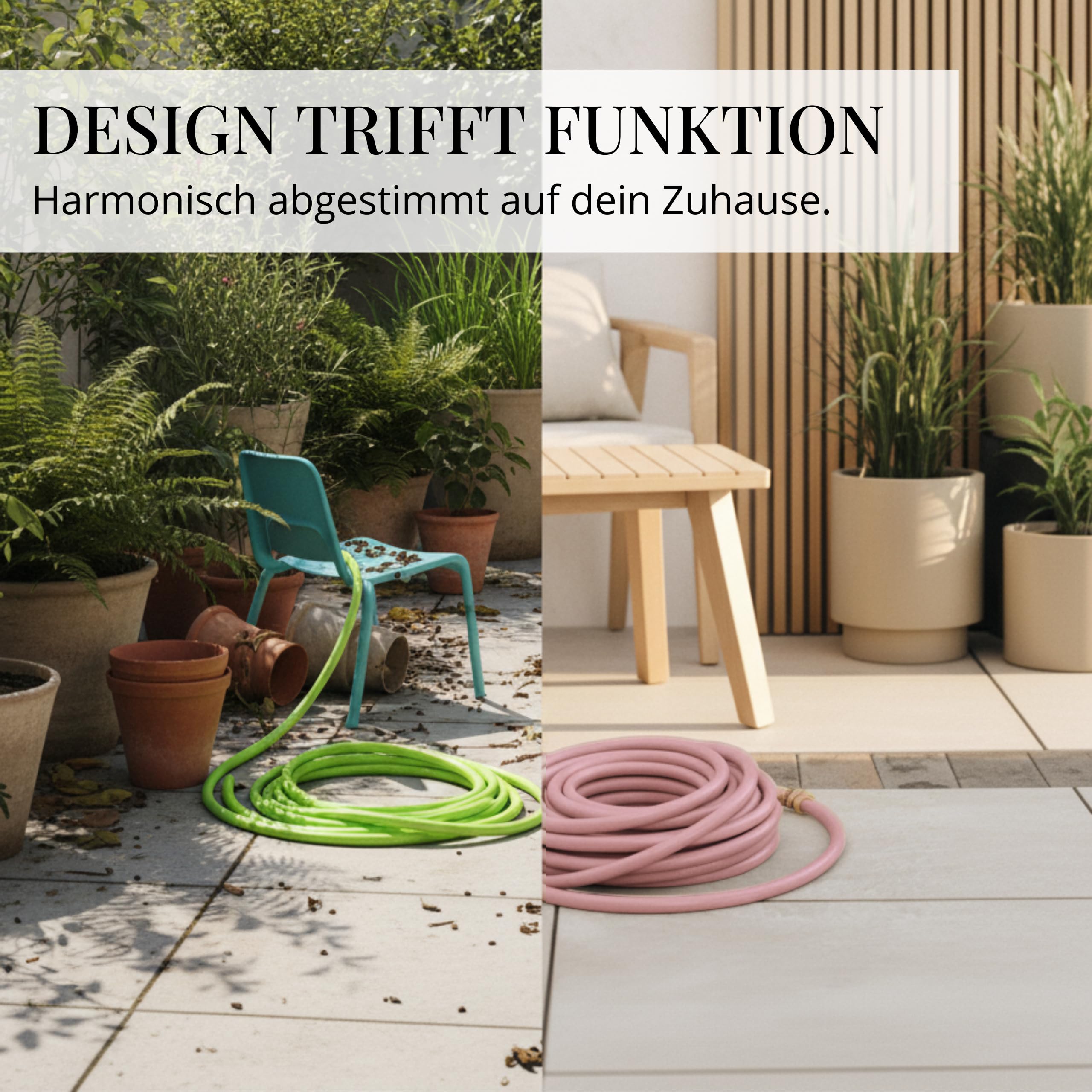 Livlig53 LIVLIG Gartenschlauch 30m, Flexibler Premium Wasserschlauch aus 60 Prozent Recyclingmaterial, UV beständig, knickfest, Design Gartenschlauch 1/2 Zoll in Rosa