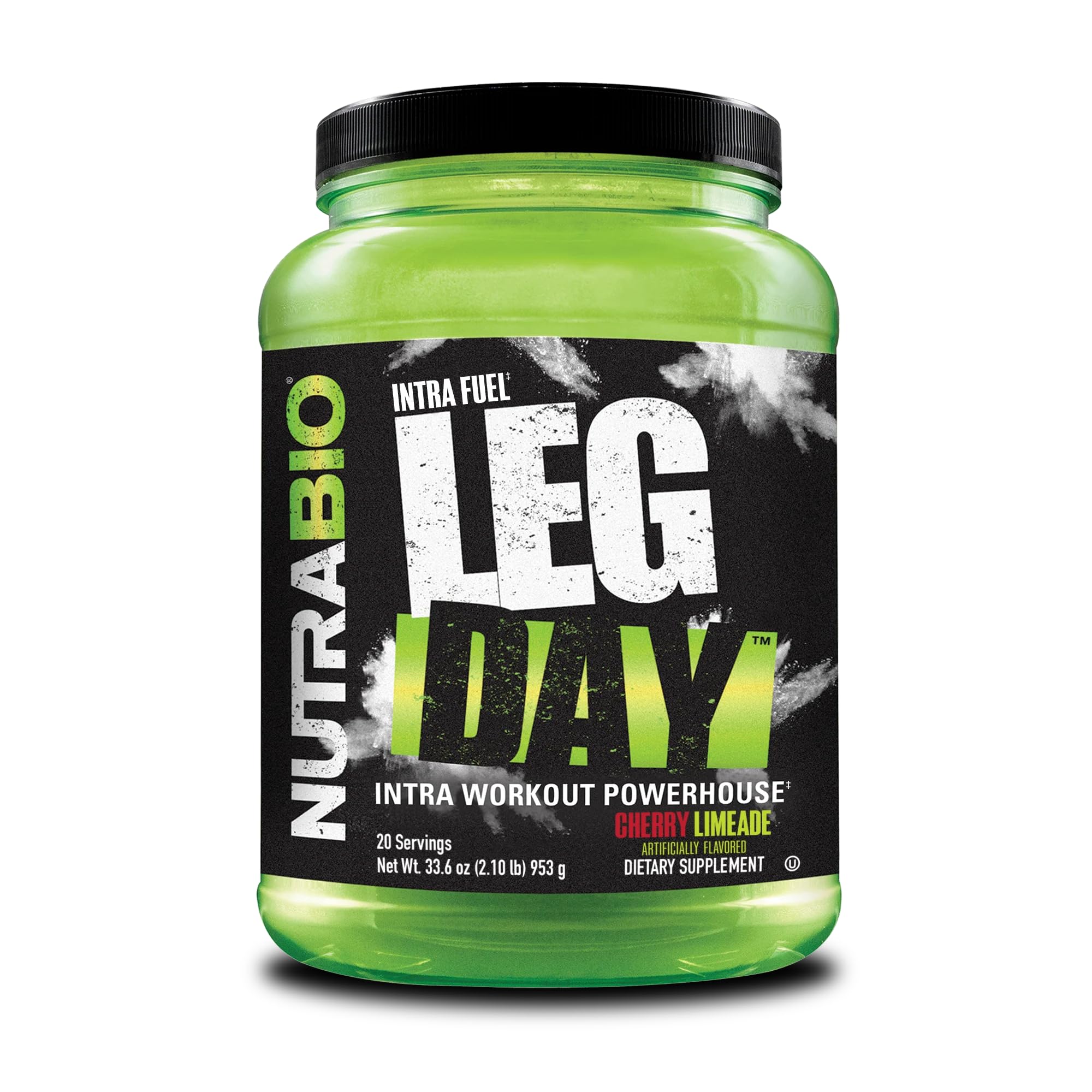 NutraBio Leg Day Intra Workout Powder – Advanced Carb Supplement with Cluster Dextrin & Electrolytes – Carb Powder with EAAs/BCAAs – Cyclic Dextrin for Performance – Cherry Lime, 20 Servings