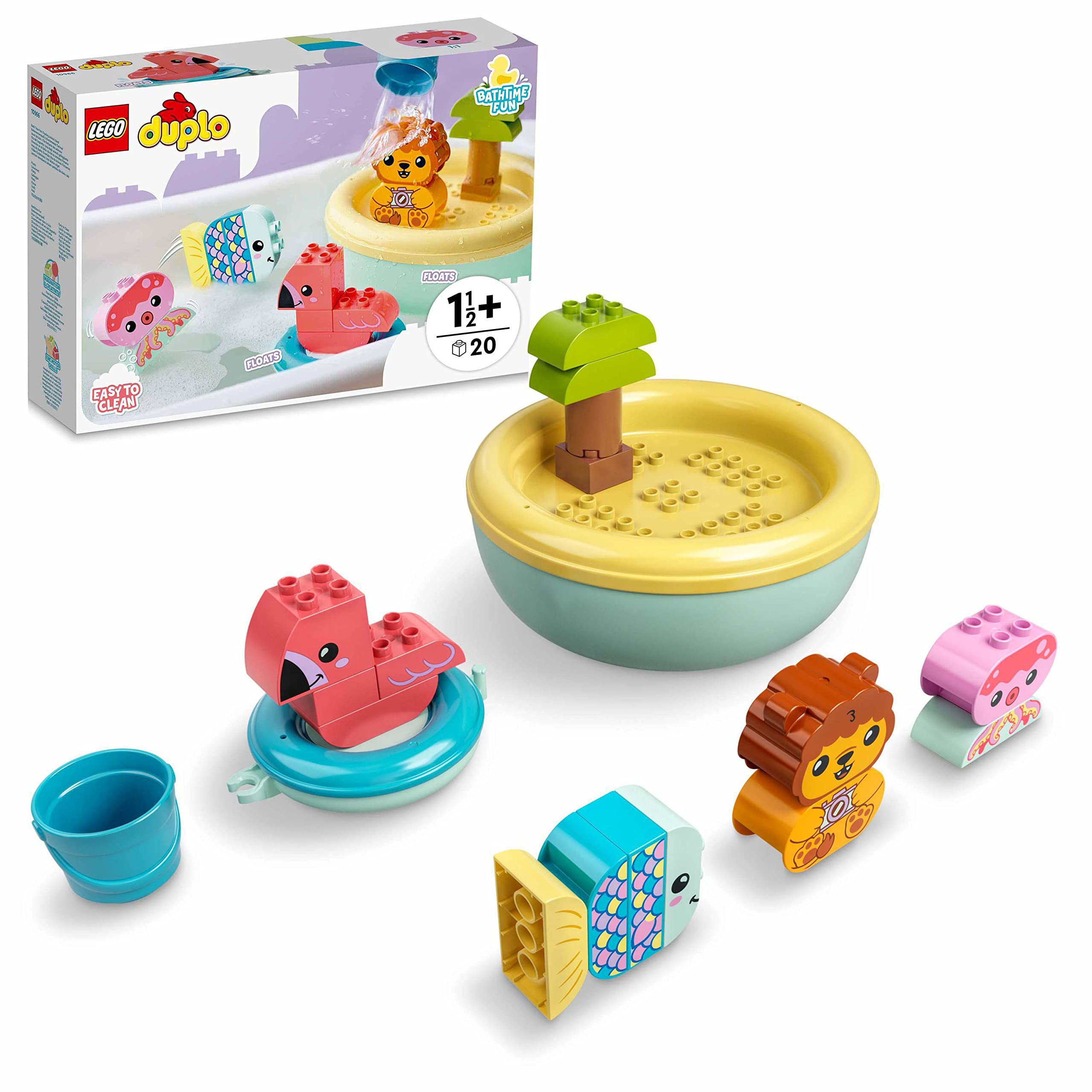 LEGO DUPLO My First Bath Time Fun: Floating Animal Island 10966 Learning and Education Toys Set; Building Blocks Toy for Toddlers (20 Pieces)