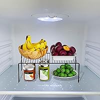 Vista 5 de Juego de 2 organizadores de estantes de gabinete de cocina, grandes (15.7 x 9.4 pulgadas), estantes de almacenamiento de despensa de alambre