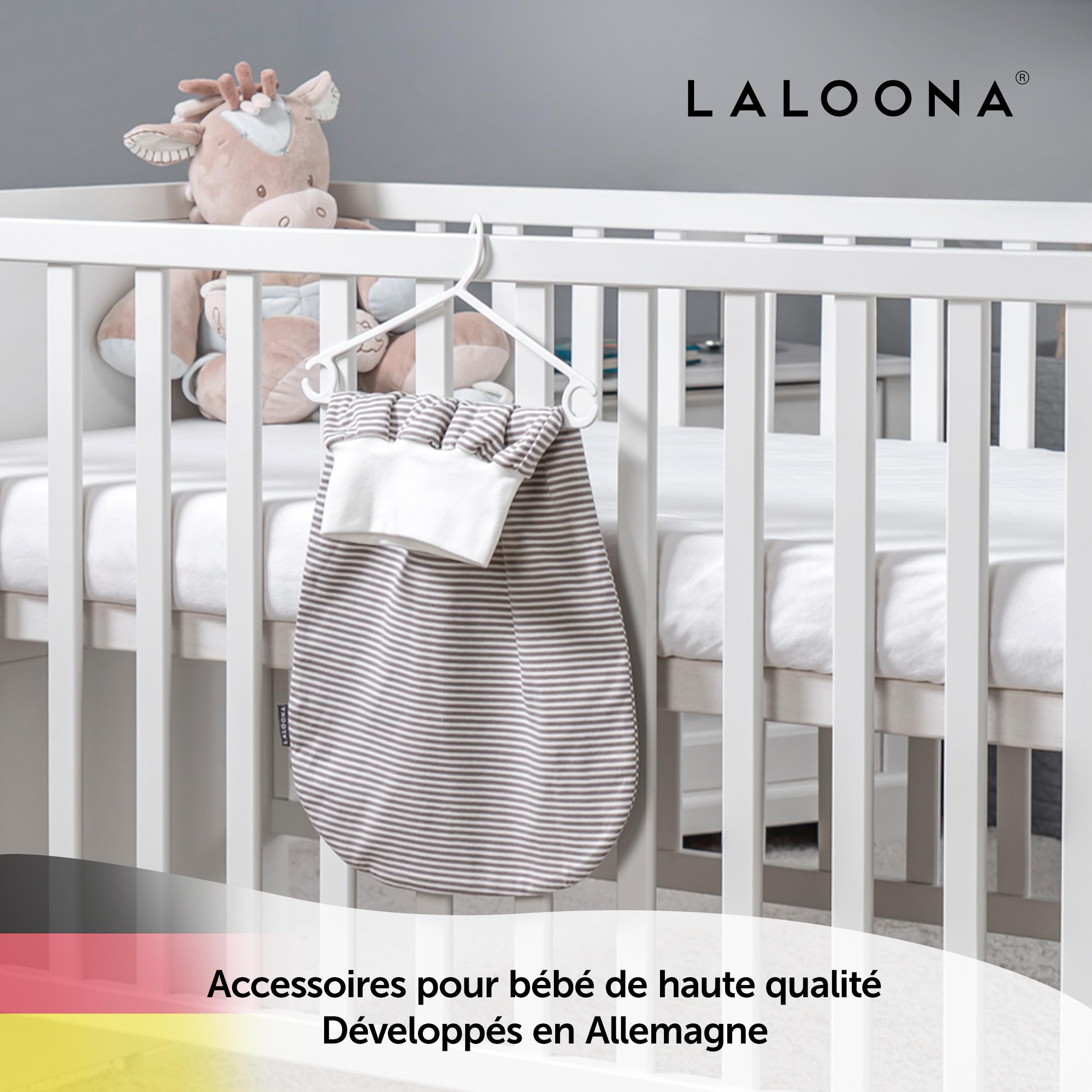 LaLoona - Demi Gigoteuse Bébé en Coton - Sac de Couchage Bebe Naissance Léger, TOG 0,5, sans Haut, sans Pied, Testée OekoTex Standard 100 - Rayures Beige Marron