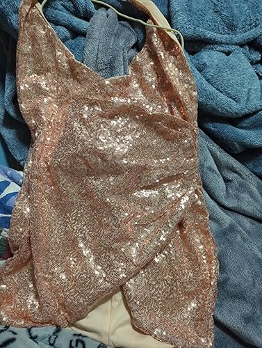 Buy Women's Sexy Sequin Glitter Sparkle Deep V Neck Halter Backless Bodycon Mini  Dress Evening Party Cocktail Ruched Wrap Dresses, Champagne, Medium at  Amazon.in