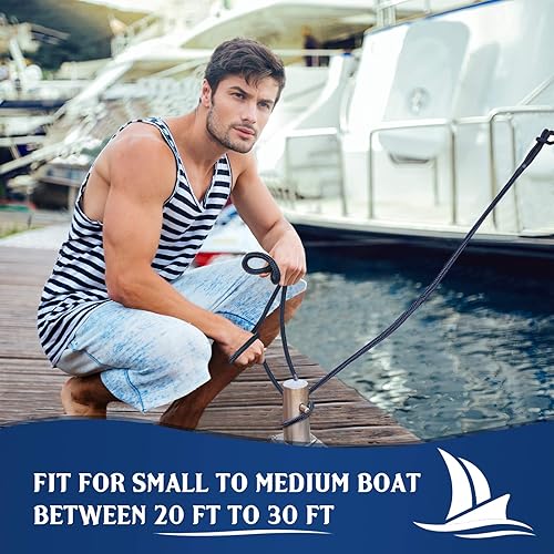 Miniatura 5 de Líneas de muelle y cuerdas accesorios para barcos, 3 piezas de 12 pulgadas x 15 pulgadas para barcos, cuerdas marinas de amarre de doble trenzado