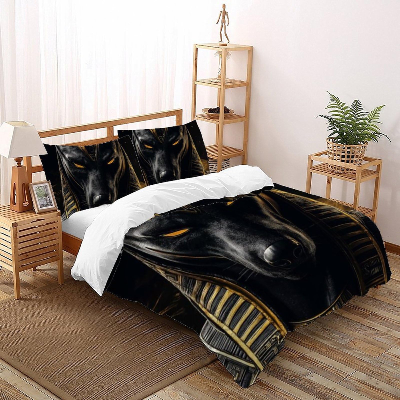 Parure de lit égyptienne imprimé 3D avec housse de couette 220x240cm microfibre ultra douce