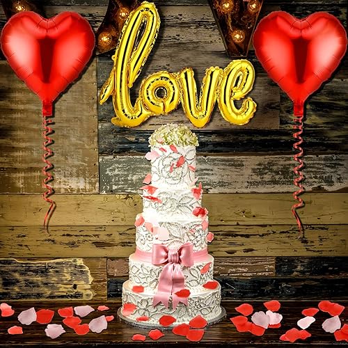 Miniatura 5 de Decoraciones de boda rojas para el día de San Valentín, pétalos artificiales en forma de corazón, pétalos de rosa de seda, diseño romántico para
