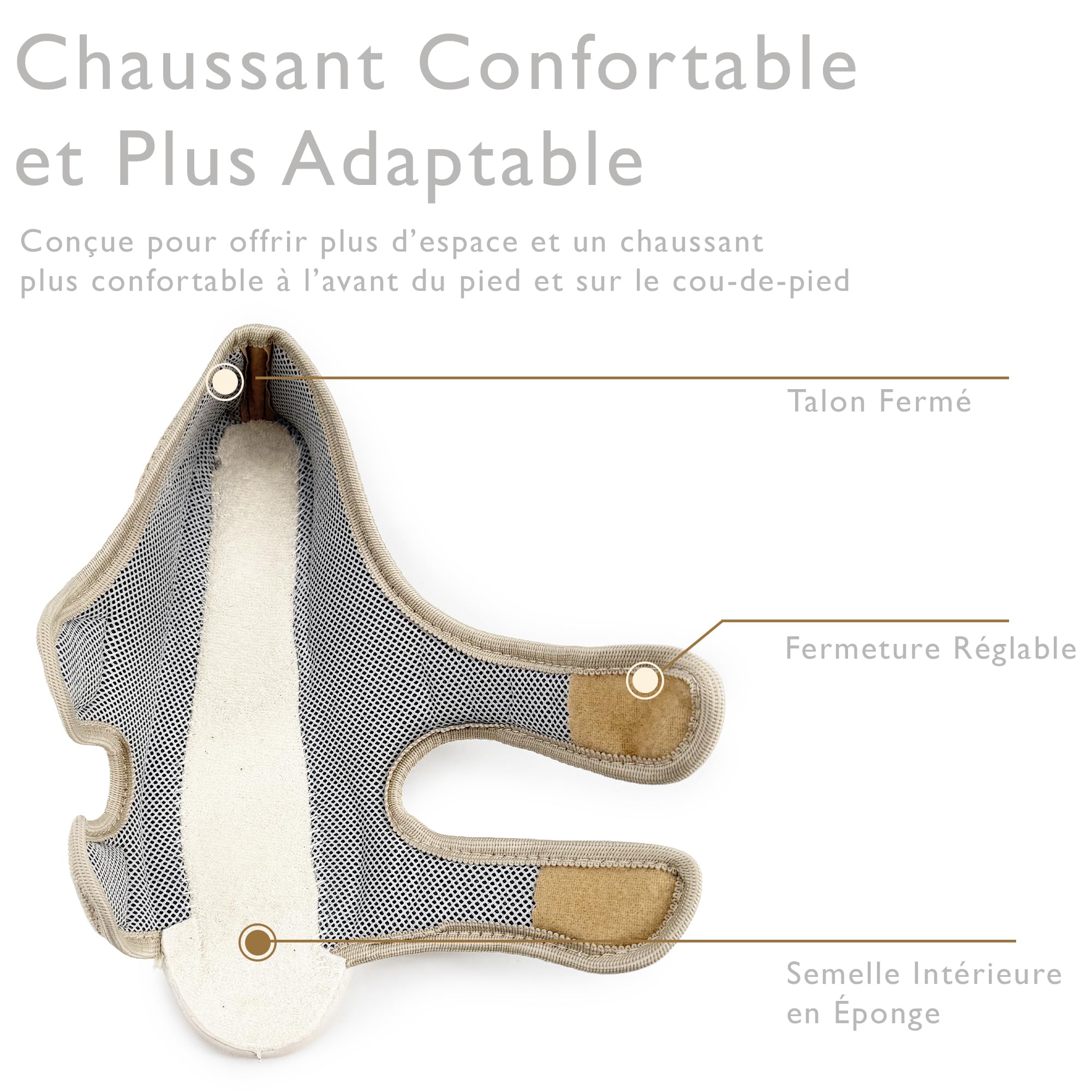 JOMIX Pantoufle Femme Confortable Scratch Ouverte pour Pieds Sensibles Intérieur Usage Quotidien Chausson Femme