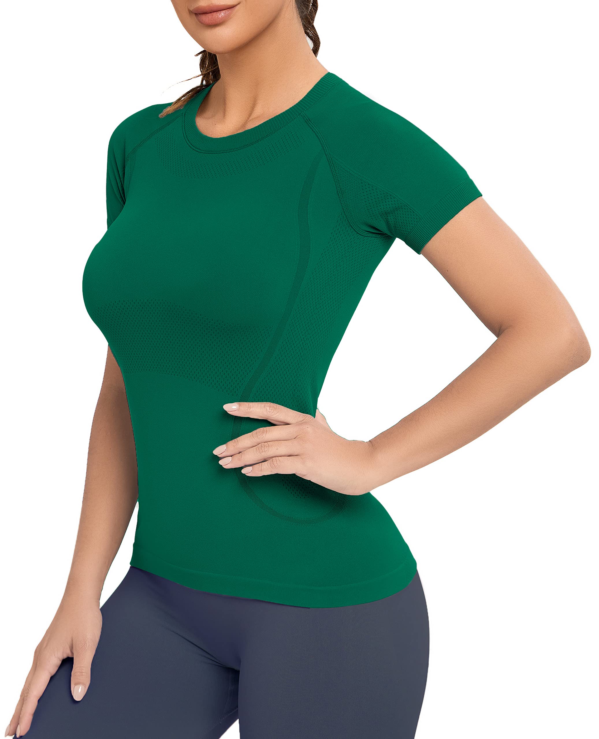 MathCat Workout Shirts for Women, Workout Tops for Women, Yoga Short Sleeve Shirts Soft Seamless Gym Shirts