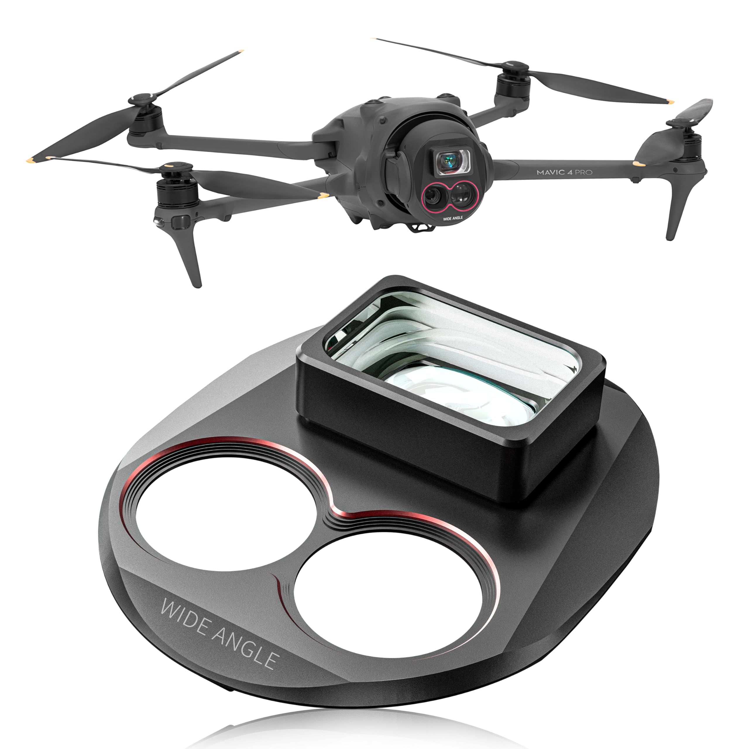 Weitwinkelobjektiv für Mavic 4 Pro, 110°-Weitwinkelobjektiv, kompatibel mit für DJI Mavic 4 Pro-Zubehör, magnetische Befestigung/mehrfach beschichtet/optisches Glas