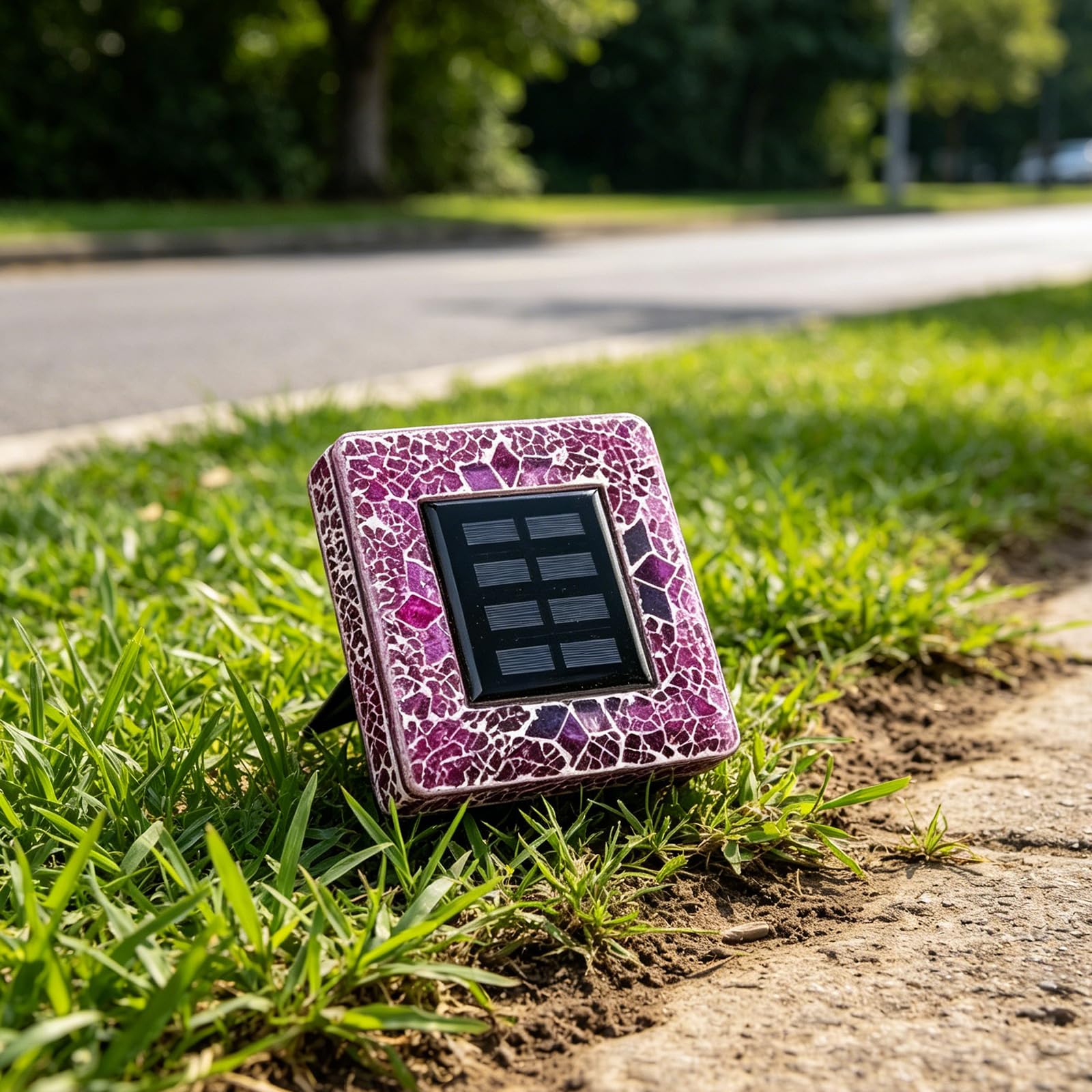 Luce da giardino a energia solare, prati, Square blue