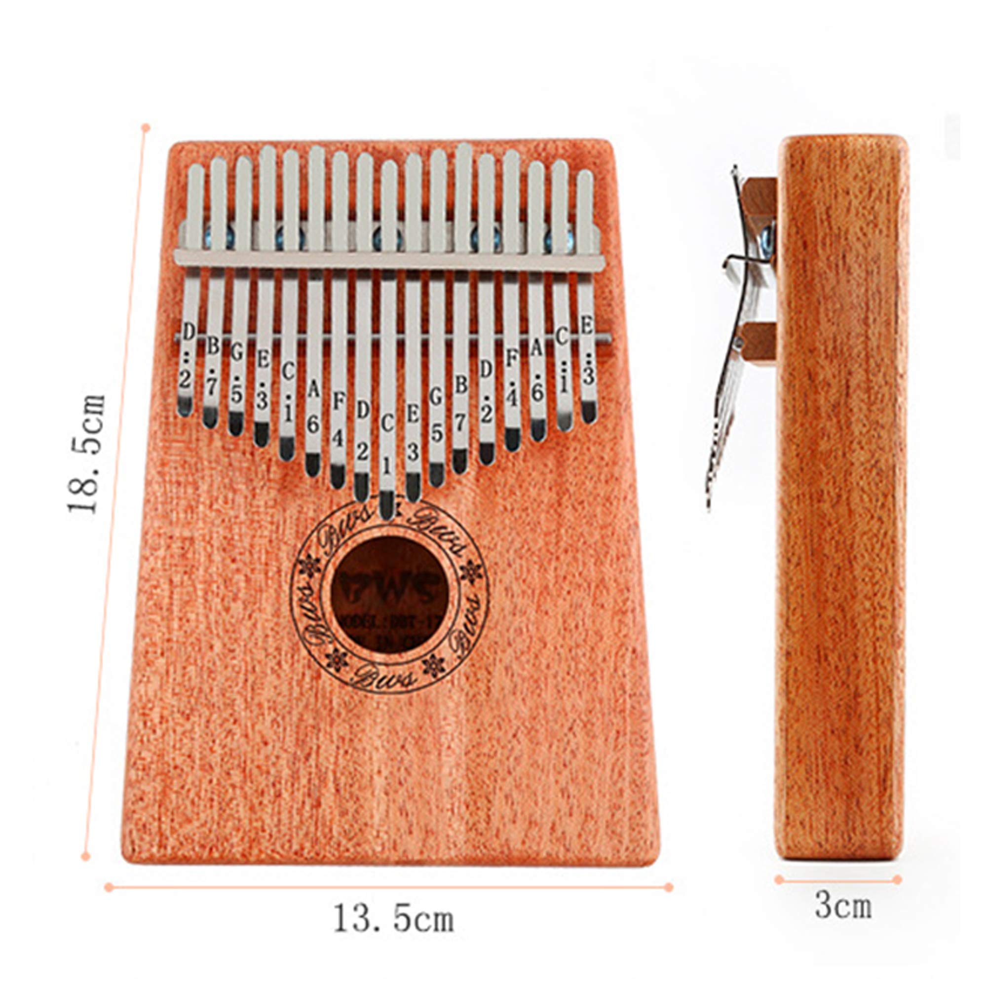 Piano à Pouce Kalimba 17 Touches Instruments de Musique de Corps de Mbira en Bois de Haute Qualité avec Le Livre d'apprentissage Kalimba Piano