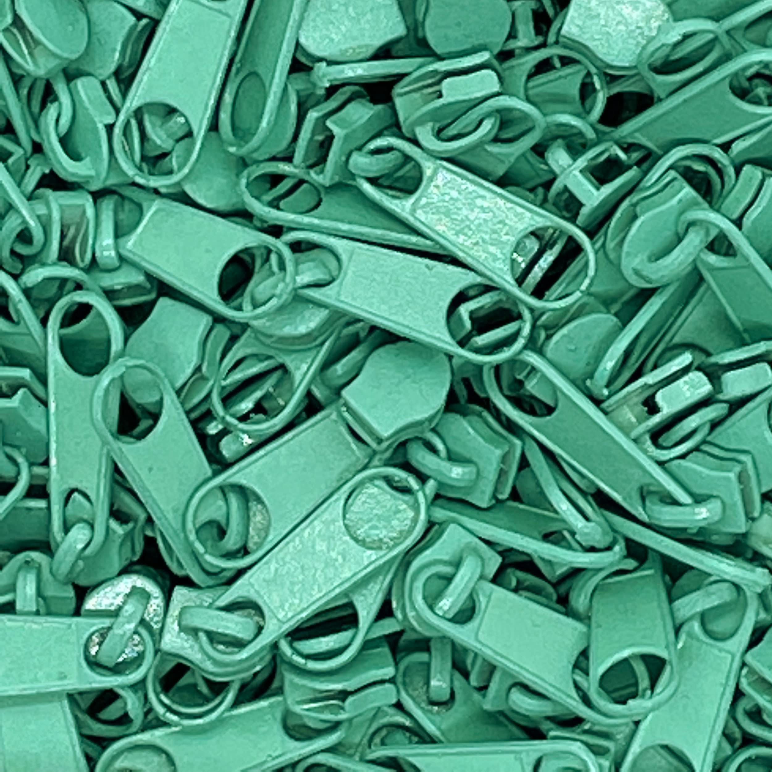 Wohnkult Set Da 20 Cerniere Lampo Infinite In Metallo – 25 Mm, Guida In Plastica 3 Mm, Colore Verde Chiaro 234 - 3
