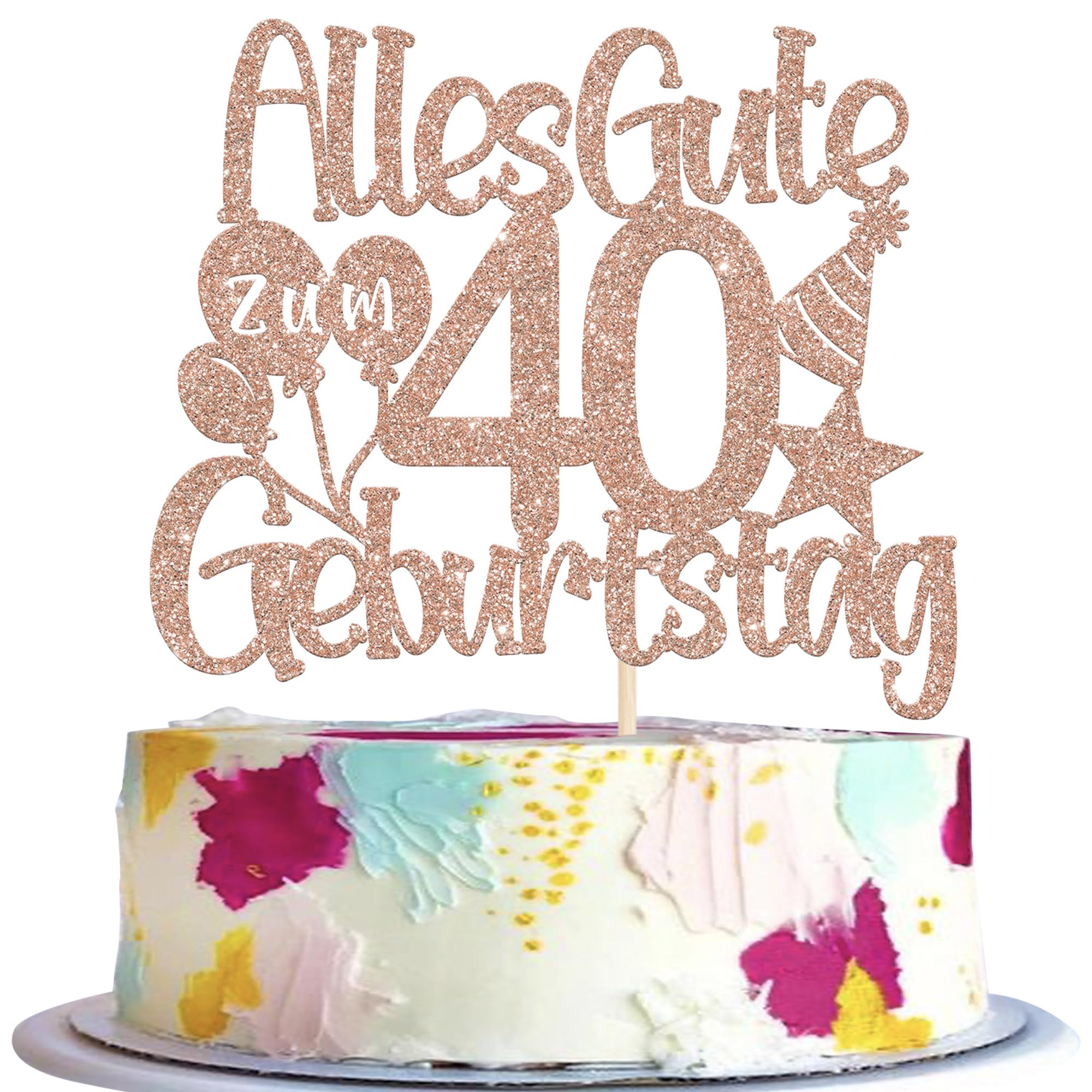 30 Stück Vintage 2009 Tortendeko Glitzer Happy 17th Seventee