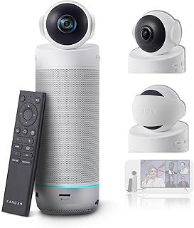 KanDao Meeting S Video Conference System, 4K Capture 1080P Audio & Video All-in-one Conference Room Camera, 8 Mics, Hi-Fi Speaker, AI Tracking, 180° Meeting Camera for Small & Medium Conference Rooms