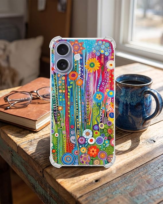 PrintiFy Samsung Galaxy Note 10 Plus ile Uyumlu Düşlerin Dansı serisi Folklorik Bahçe Tasarımlı Uv Baskılı Köşe Korumalı Antişok Kılıf
