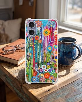 PrintiFy Samsung Galaxy Note 10 Plus ile Uyumlu Düşlerin Dansı serisi Folklorik Bahçe Tasarımlı Uv Baskılı Köşe Korumalı Antişok Kılıf