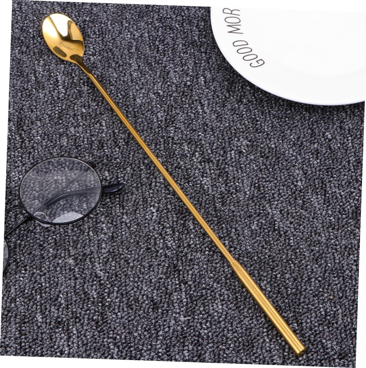 Hemobllo Stainless Steel Long Handle Mixing Spoons for Coffee Milk Tea Cocktails Premium Stirring Spoons for Home Kitchen Bar and Restaurant Use Golden Finish