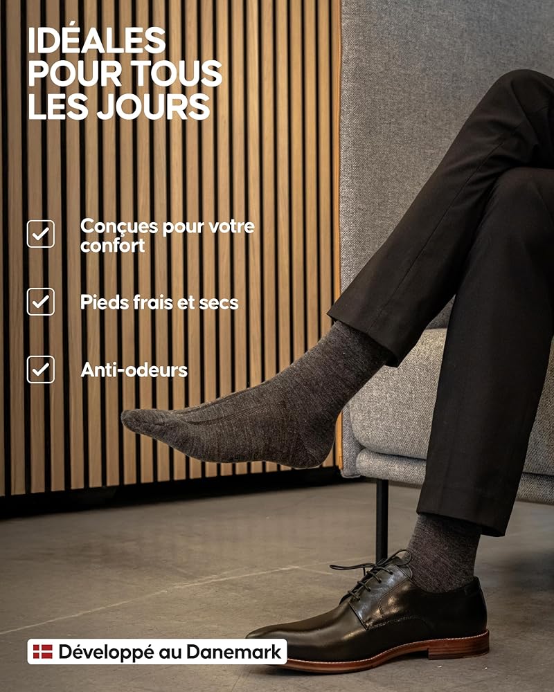 DANISH ENDURANCE Chaussettes Randonnée Laine Mérinos Taille L (UK 9-12) Bleu