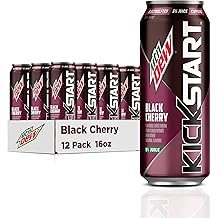 Kickstart, Black Cherry, 92mg Caffeine, Vitamins B &amp; C, 80 Calories, 5% Juice, 16 fl oz (12 Count)