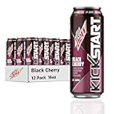 Kickstart, Black Cherry, 92mg Caffeine, Vitamins B & C, 80 Calories, 5% Juice, 16 fl oz (12 Count)