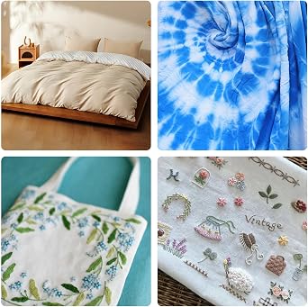Muslin White Cotton Fabric for Sewing 59 Inch Wide Natural 100% Cotton Poplin Fabric by The Yard Soft Embroidery Cotton Material Apparel Cloth (White, 2 Yard)