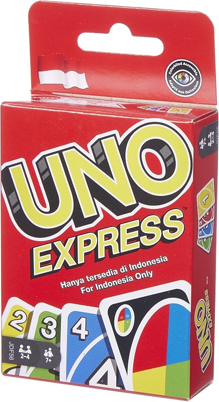 UNO, Mattel 56 Card Express Card Game, for Kids, Adults & Game Night,