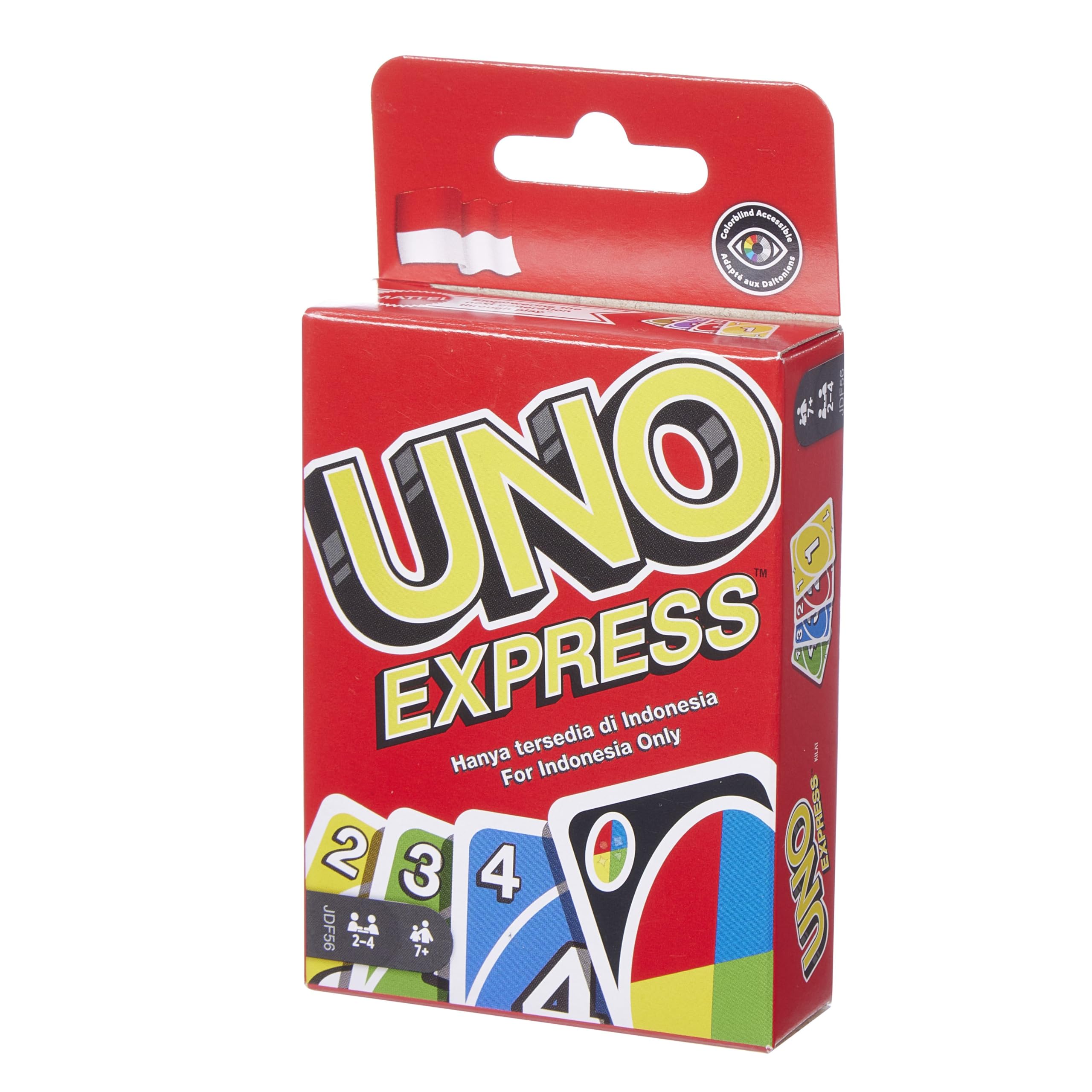 UNO, Mattel 56 Card Express Card Game, for Kids, Adults & Game Night,