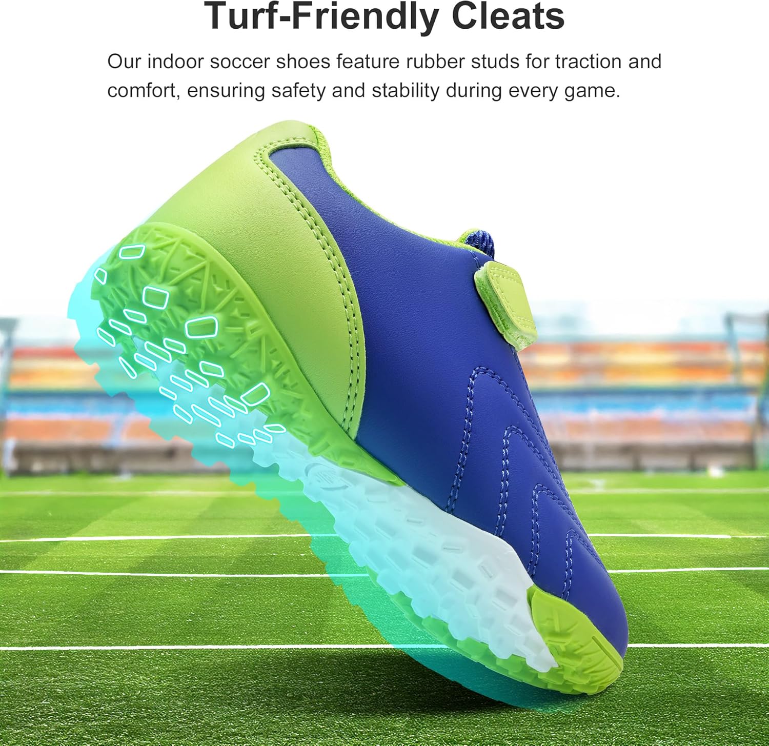 Stelle Boys Girls Indoor Soccer Shoes Kids Turf Shoes Baseball/Softball Futsal Athletic Cleats for Toddler/Little/Big Kid - Image 2