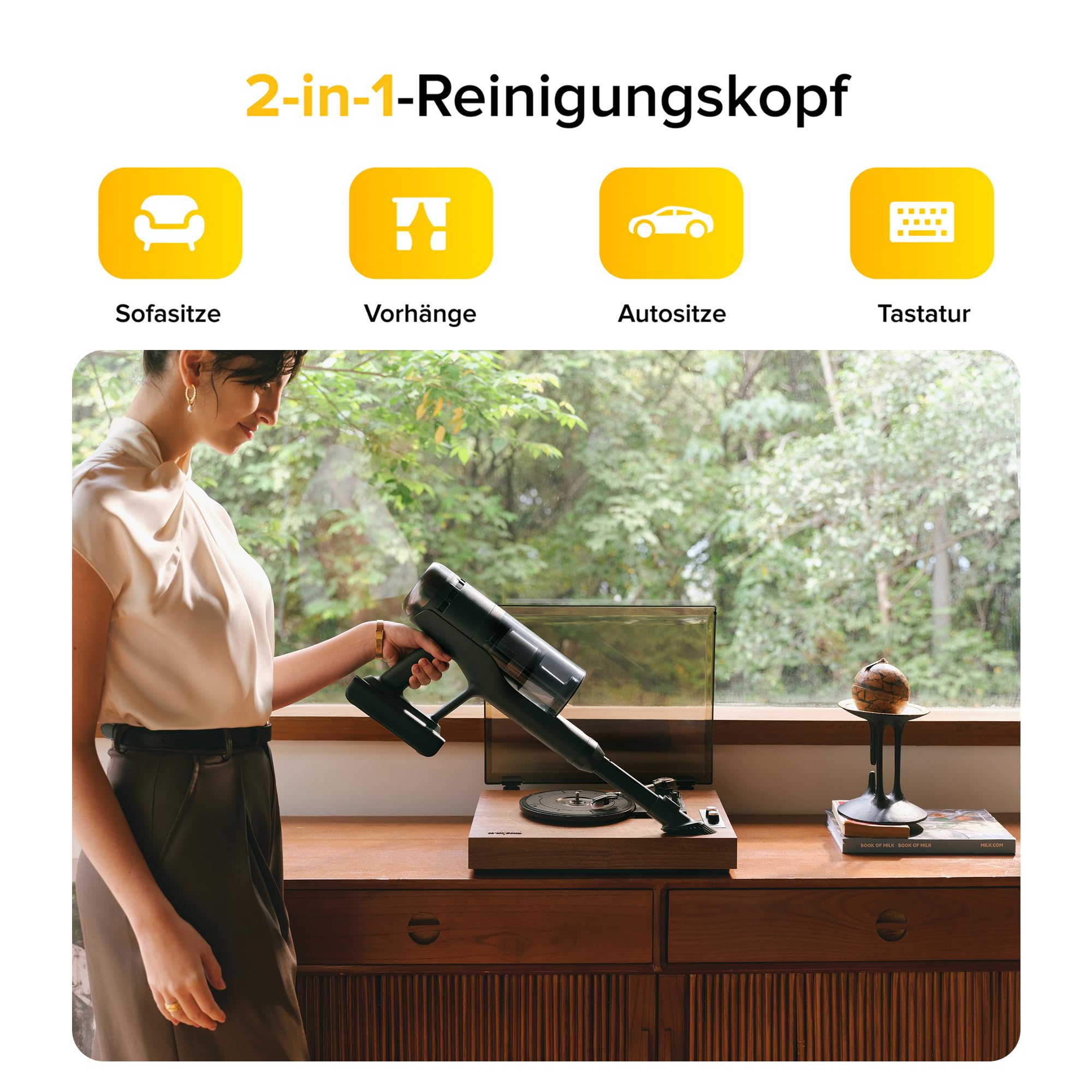 roborock H60 Ultra Akku Staubsauger, 210AW kraftvolle Saugleistung, 90 Min. Maximale Laufzeit, 90° Flexibler Saugrohr, Staubsauger kabellos, Anti-Tangle Bürste für Teppiche, Hartböden, Tierhaare, Auto