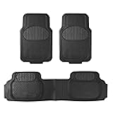 FH Group Automotive Floor Mats Climaproof for All Weather Protection Universal Fit Heavy Duty Rubber fits Most Cars, SUVs, and Trucks (Full Set Trim to Fit) Black