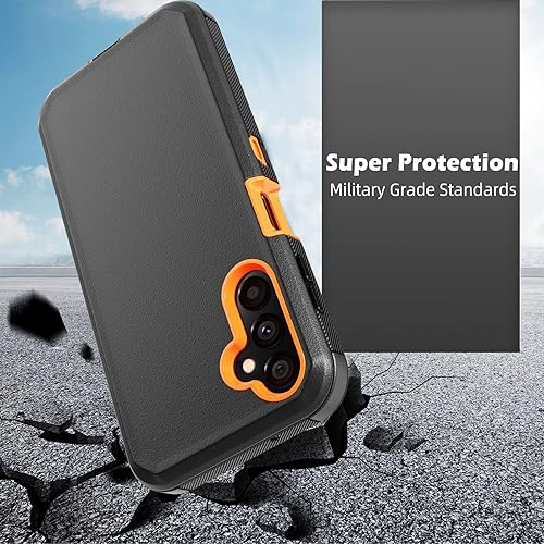 Miniatura 5 de Funda protectora para Samsung Galaxy A14 5G, resistente y a prueba de golpes, con clip para cinturón, funda para Samsung A14 5G 2023 (negro y