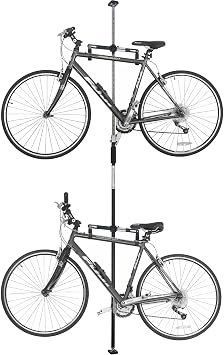 SPAREHAND Q-RAK II - Dual Bike Storage System - CP - Bike Rack Garage Storage - Indoor Bike Storage for 2 Bikes Black
