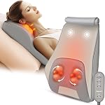 Heycool Back Massager Neck Massager with Heat, Shiatsu Massage Pillow for Pain Relief, Masseur for Neck, Back, Shoulder and Leg,Gifts for Men Women, Stress Relax at Home Office