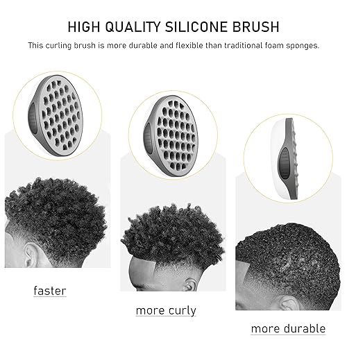 Miniatura 8 de Cepillo de silicona para rizos con peine, peine para rizar el cabello con cavidades espiralizadas, herramienta de cabello de uso de dos caras para