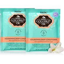HASK COCONUT OIL Nourishing Deep Conditioner Treatments for all hair types, color safe, gluten free, sulfate free, paraben free - Pack of 2