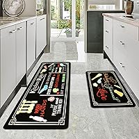 Vista 40 de Alfombras de Cocina Marrón, Alfombras de Microfibra Antideslizantes y Lavables para el Piso de la Cocina, Juego de 2 Piezas de Alfombras Decorativas
