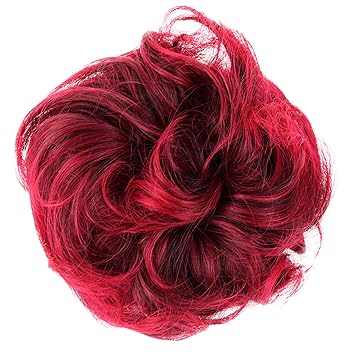 Red Mix # 3T113B G29E: Prettyshop Hairpiece Hair Rubber Scrunchie Scrunchy Updos Voluminous Curly Messy Bun Red Mix # 3T113B G29E
