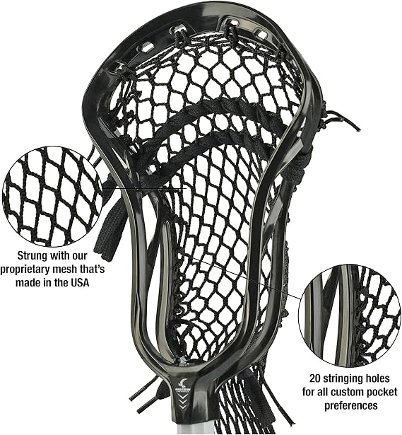 Silverfin Lacrosse Head, Strung Lacrosse Head, Strung/Unstrung Lacrosse Head, Mens Lacrosse Stick, Lacrosse Stick Head, Mens Strung/Unstrung Lacrosse Head, Lacrosse Head Strung