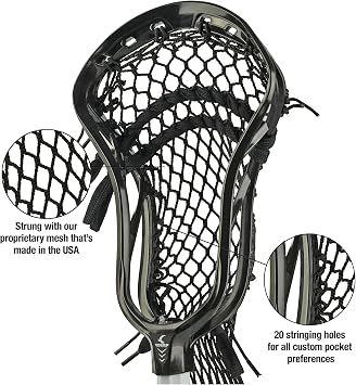 Silverfin Lacrosse Head, Strung Lacrosse Head, Strung/Unstrung Lacrosse Head, Mens Lacrosse Stick, Lacrosse Stick Head, Mens Strung/Unstrung Lacrosse Head, Lacrosse Head Strung