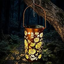Colorful Sunflower Glow Solar Garden Lantern for Outdoor Yard, Waterproof Hanging Lamp Decor, Beautiful Metal Art Light Outside Patio Pathway Driveway Landscape Ornament Gifts Mom
