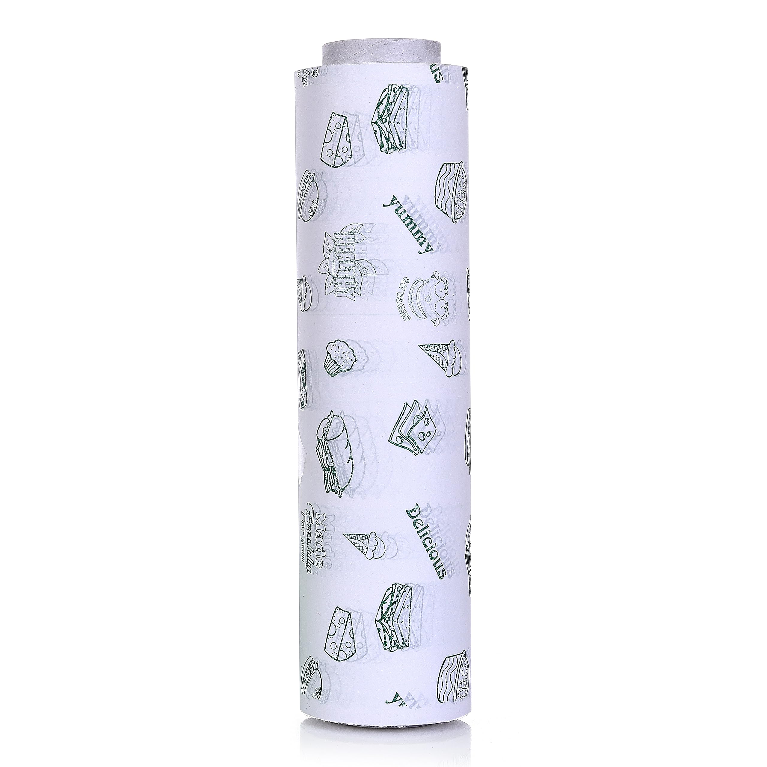 100 Meter Food Wrapping Butter Paper for Food Wrapping (Green Print, Pack 1) 2